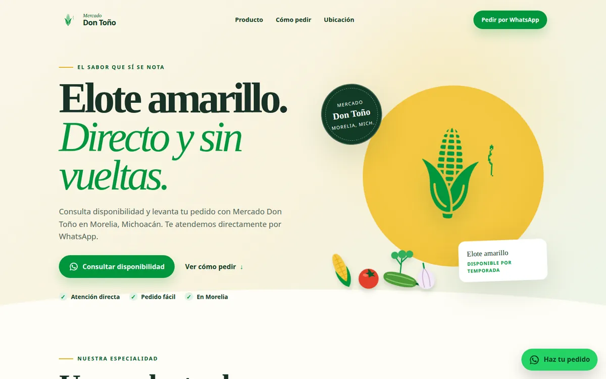 Página de Mercado Don Toño