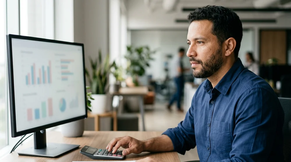 Persona trabajando en facturación